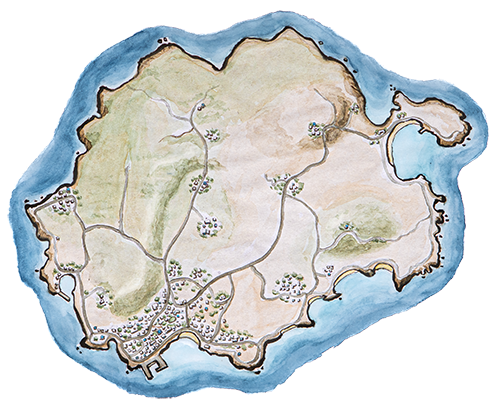 Koufonisia island map, Greece, Cyclades, Europe