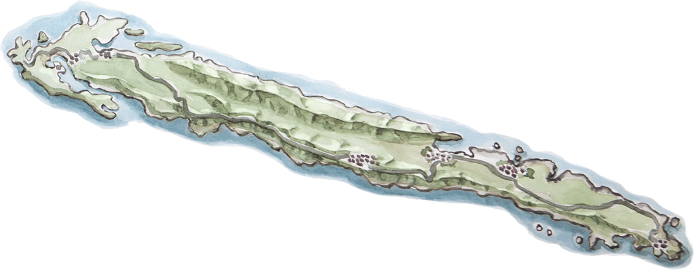 Carte de l'île de Mljet, Croatie, Europe